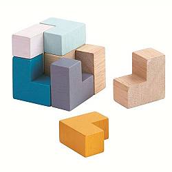 Настольная игра деревянная - 3D пазл Куб (Plan Toys, 4134k) - миниатюра